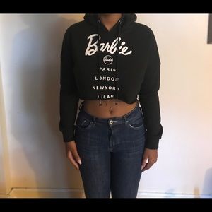 Barbie x Missguided cropped hoodie.